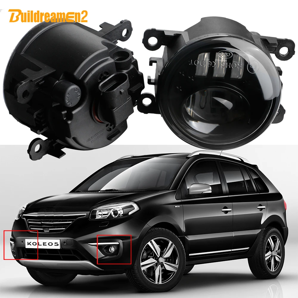 2 Pieces Fog Light Assembly 30W H11 Car Front LED Lens Fog Lamp 12V For Renault Koleos HY Samsung QM5 2011 2012 2013 2014 2015