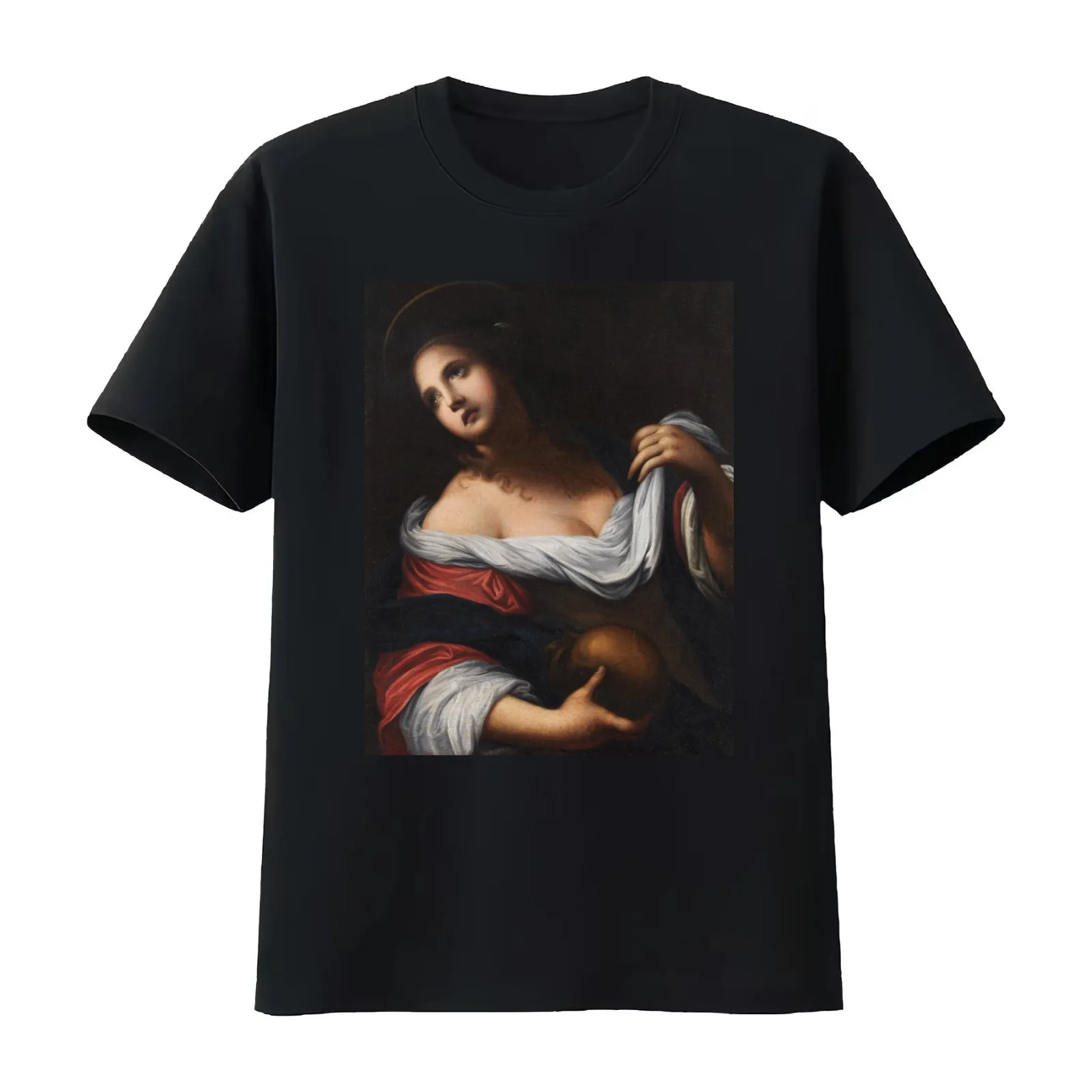 The Mary Magdalene Circle of Simone Pignoni 17th Century Renaissance Biblical Art T-Shirt Summer Casual Cotton Tee 100% Cotton