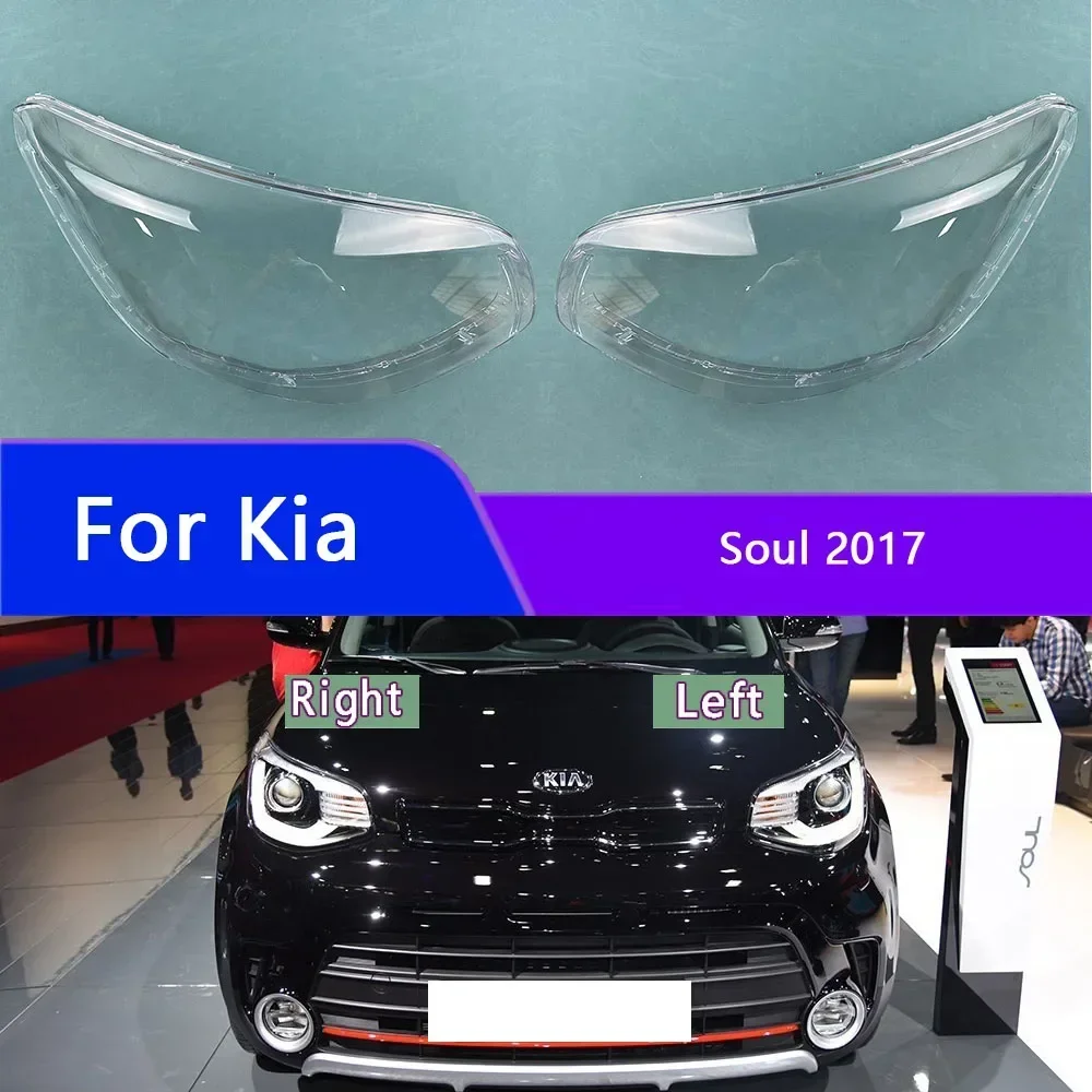 

For Kia Soul 2017 Headlamp Cover Shade Headlight Transparent Lens Lamp Shell Masks Plexiglass Replace Original Lampshade