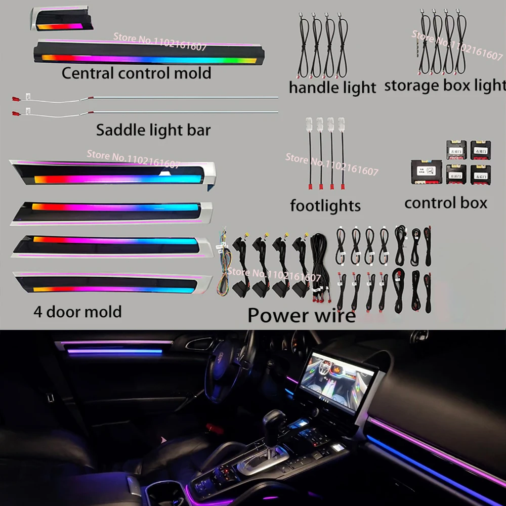 

New LED Atmosphere Light For Porsche Cayenne 2010-2017 Car Lighting Door Panel Ambient Light Set Decorative Atmosphere Lamp