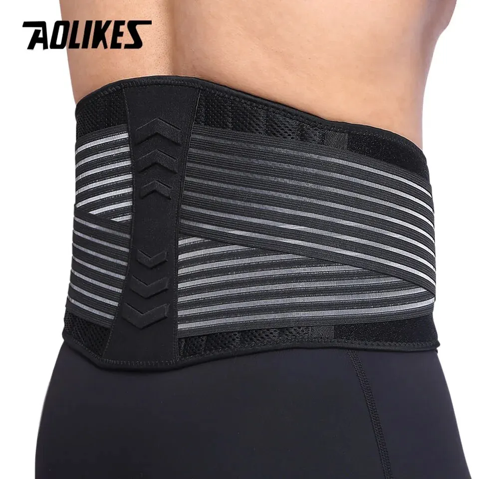 AOLIKES Adjustable Back Lumbar Support Belt Breathable Waist Brace Strap for Lower Back Pain Relief, Scoliosis, Herniated Disc