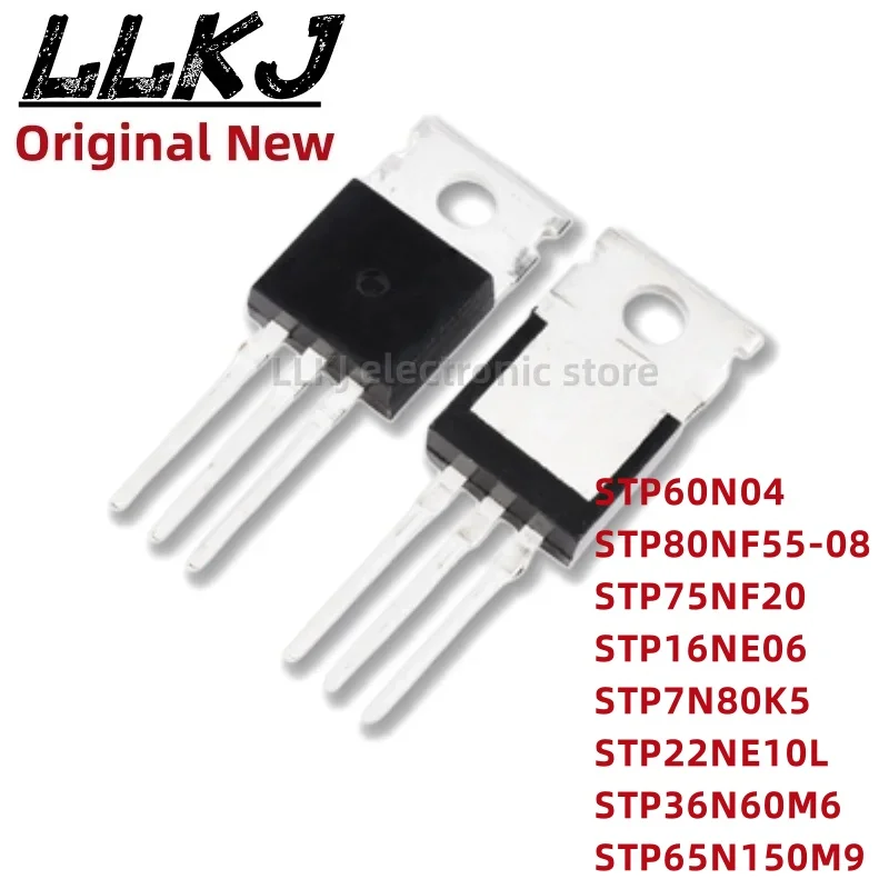 

1pcs STP60N04 STP80NF55-08 STP75NF20 STP16NE06 STP7N80K5 STP22NE10L STP36N60M6 STP65N150M9 TO220 MOS FET TO-220