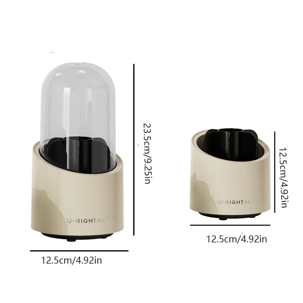 Large Capacity 360° Rotating Makeup Brushes Holder Dustproof Space Saving Cosmetic Storage Box Transparent Cover Waterproof