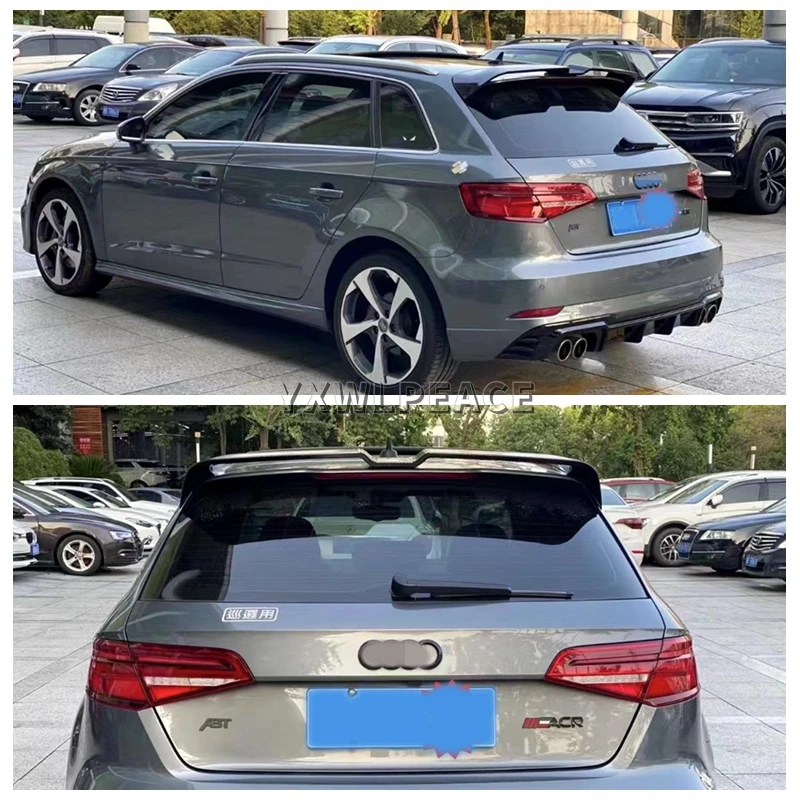 For Audi A3 S3 S Line 8V 5Doors Hatchback 2014 2015 2016 2017 2018 ABS Plastic Rear Roof Spoiler Trunk Wing Car Styling