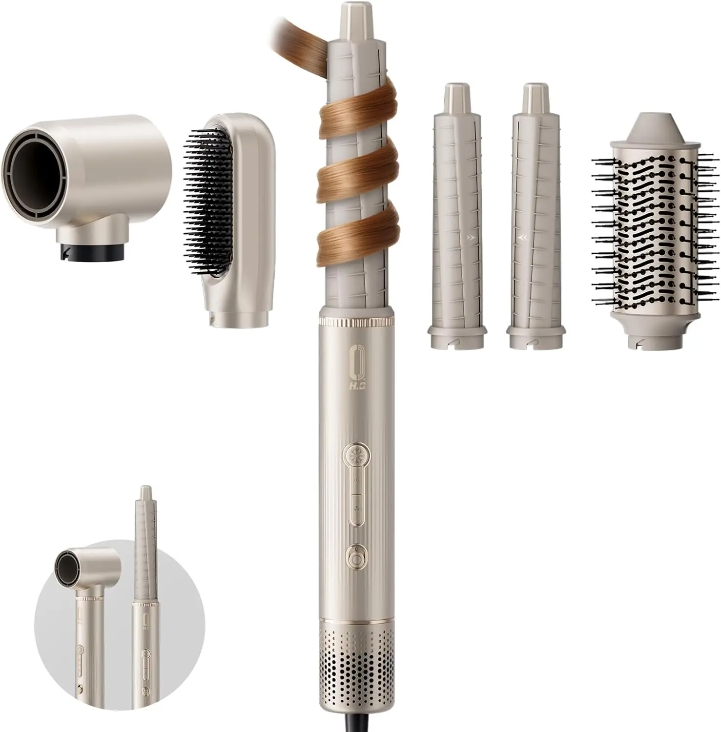 

5-in-1 Hot Air Hair Styler, 110,000 RPM High Speed Dryer Brush, Ionic Curling & Volumizing Tool for Fast Drying, No Heat Damage, Travel-Friendly