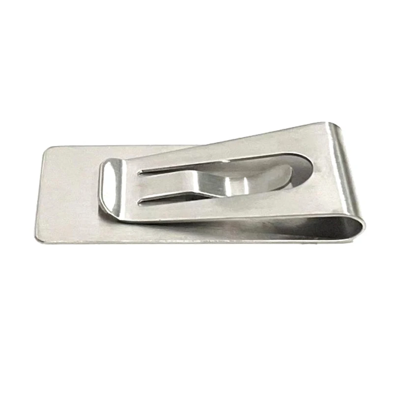 Grampo de dinheiro em aço inoxidável para homens, suporte de dinheiro prateado, mini bolsa masculina, metal Bill Clamp, bolso fino, pasta de cartão de crédito, novo, 2024