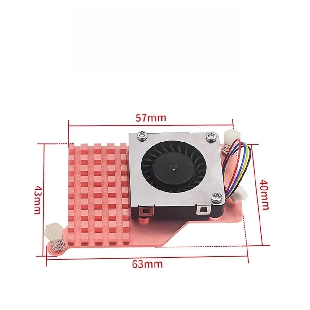 

Pure Copper Heatsink For Raspberry Pi 5 With Active Cooling Fan For PWM Controlled 7800 RPM Max 1.09 CFM Compact 63x43mm