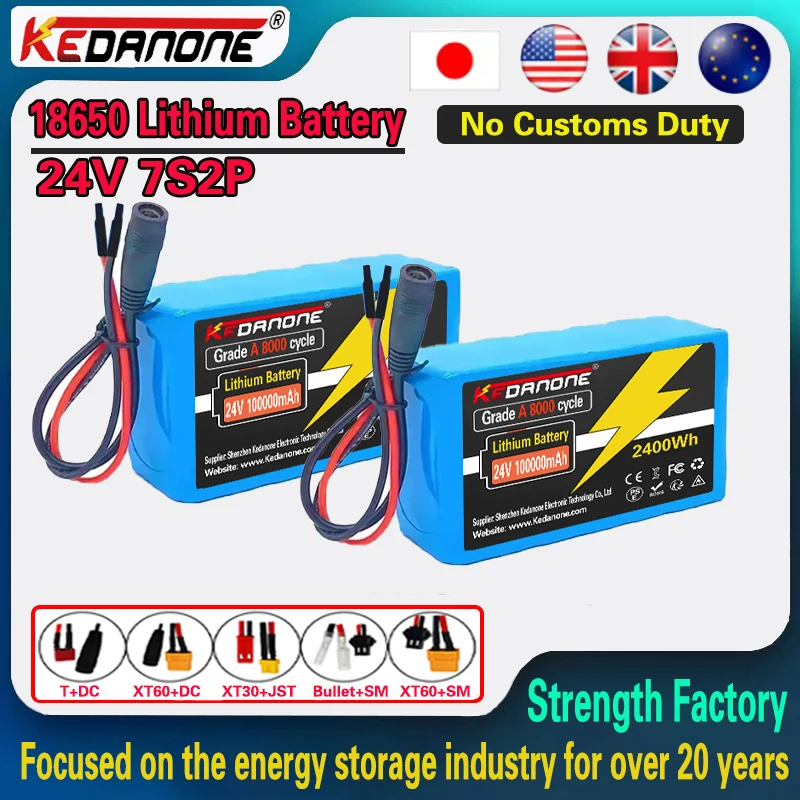 🚴🚴24V/29.4V 7S2P 10Ah 18650 Battery pack 29.4V Rechargeable Battery Mini Portable Charger For LED/Lamp/Camera with BMS