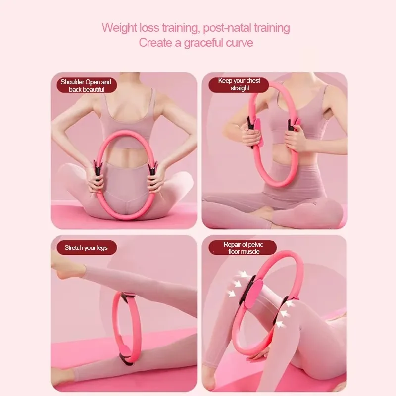 Pilates Ring Magic Circle Yoga Fitness Ring Non Slip Grip Yoga Supplies for Home Workout Body Toning