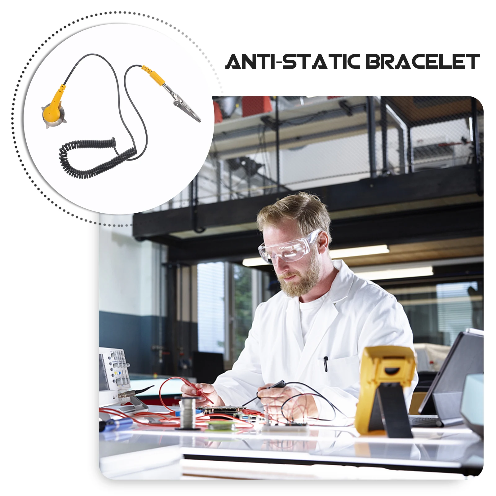 

Band Anti-static Bracelet Wrist Bands Wristband Grounding Black Esd Strap Straps