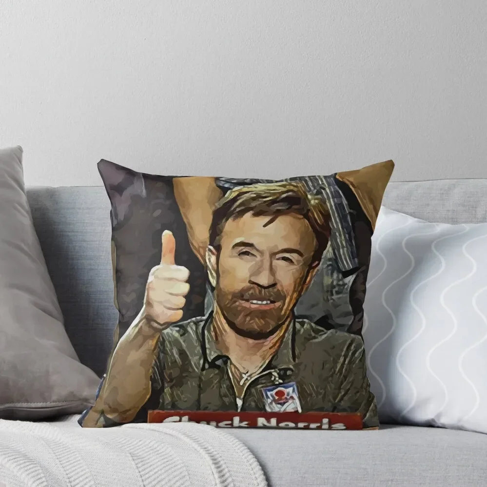 Chuck Norris - Thumbs Up Throw Pillow Pillows Aesthetic Cushion Cover Set New year Cushions Cover Pillow