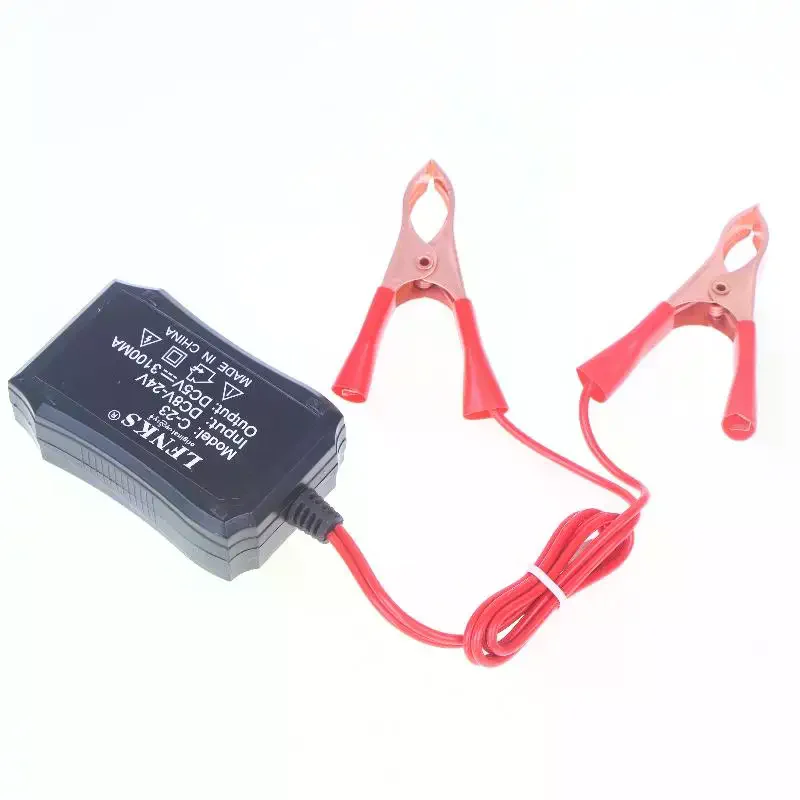 1pcs 12V 24V To 5V 3USB Port Power Adapter With Battery Clip For Charging Cell Phone Emergency USB Power High Efficiency