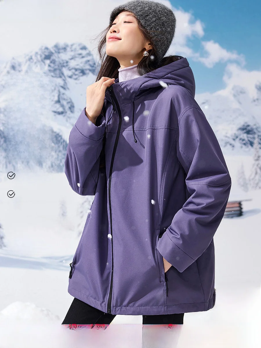 

Повседневное модное универсальное уличное пальто для женщин, ветрозащитное пальто из полиэфирного волокна, длинное пальто средней длины на молнии све