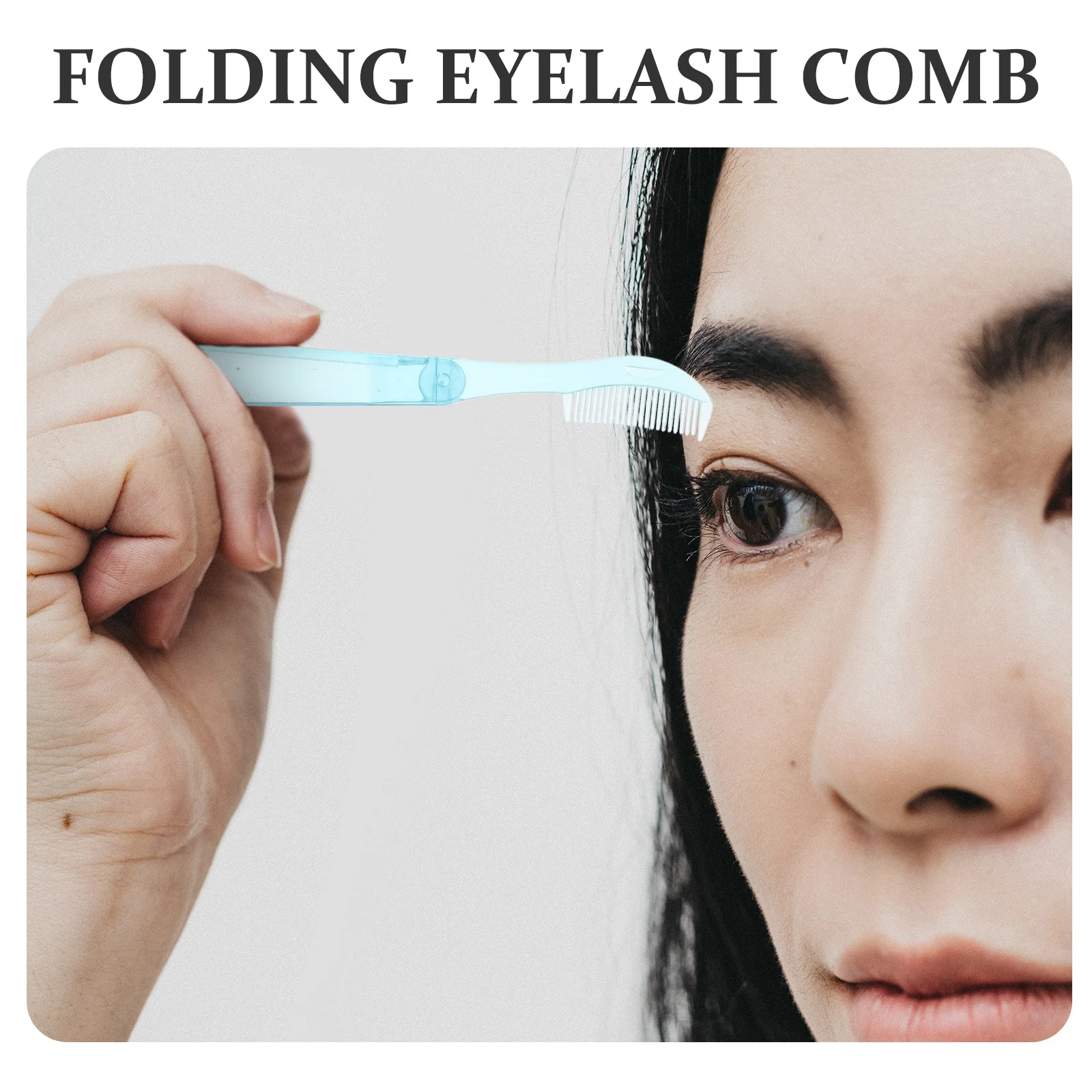 Dualhead Opvouwbare Wimper Kam Blauw Compact Draagbare Wimper Brow Brush Mascara Separator Lash Grooming Tool Schoonheid Make-up