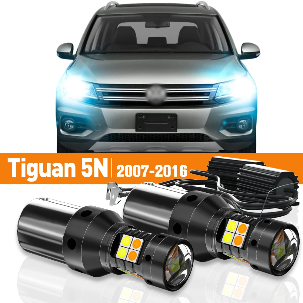 

2pcs LED Dual Mode Turn Signal+Daytime Running Light DRL For VW Tiguan 5N 2007-2016 2008 2009 2010 2011 2012 Accessories Canbus