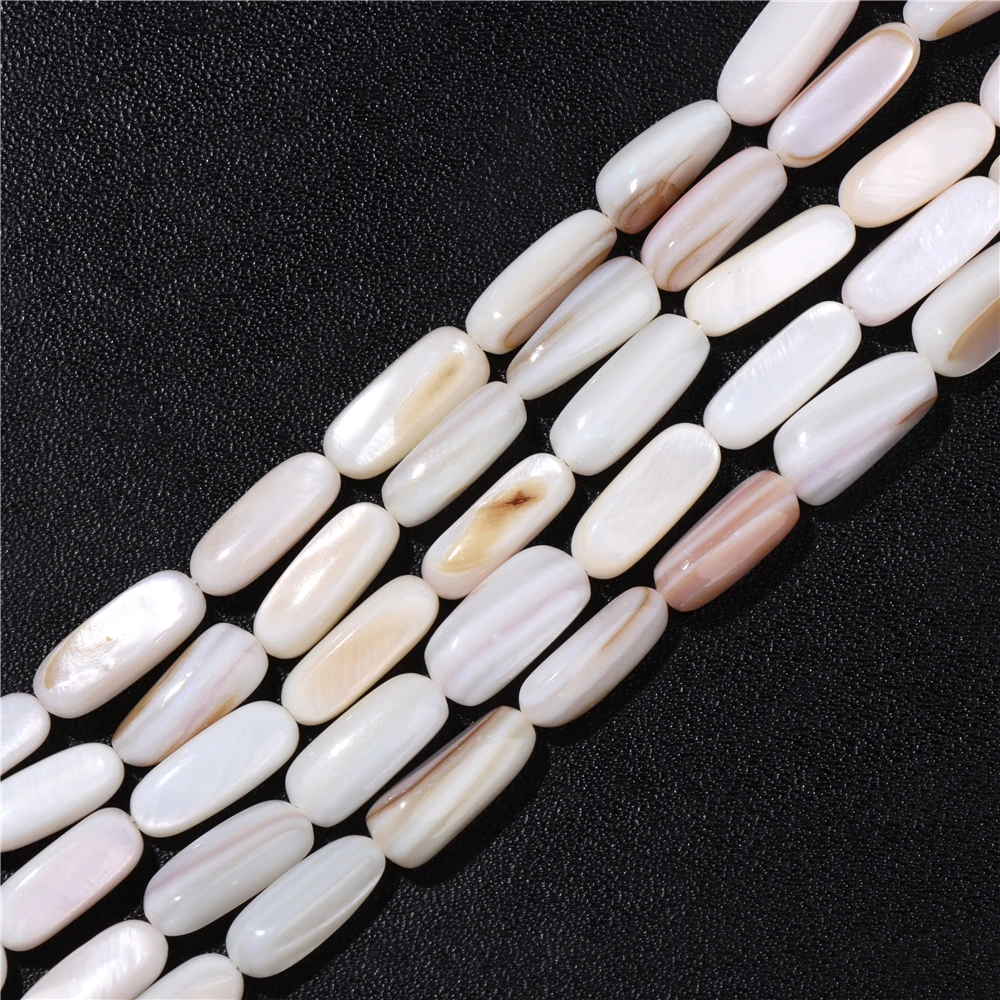 15X6mm Long Stripe Shell Beads Point Stick Mother of Pearl Shell Slice Loose Beads for DIY Making Jewelry Necklace Accessories