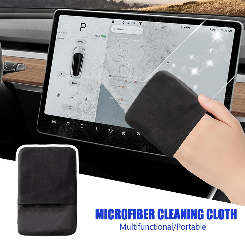 Microfiber Screen Cleaner Glove Lint-Free Scratch-Safe Cleaning Pad for Phone Laptop TV Car Touchscreen Reusable Pocket
