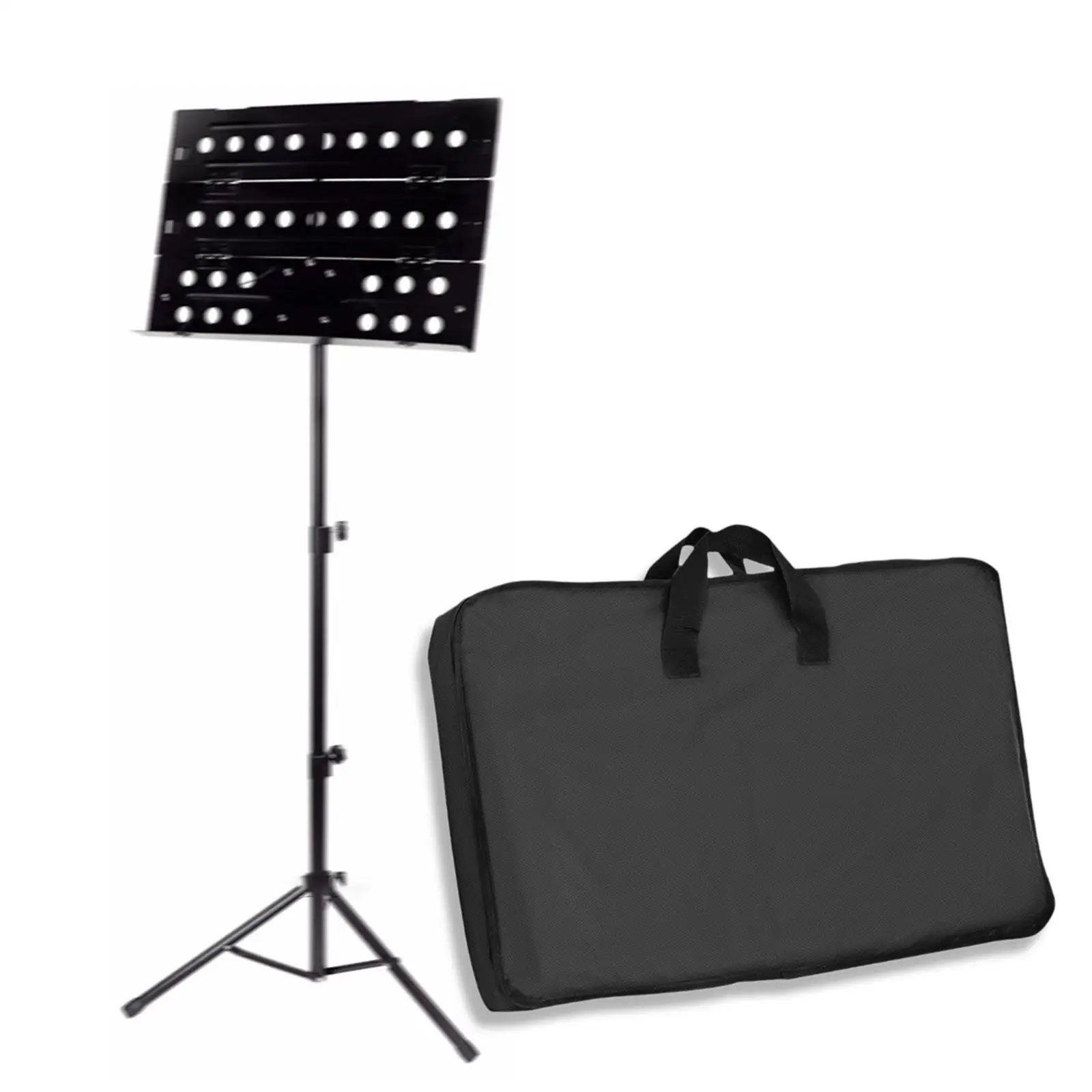 Waterproof Oxford Music Stand Storage Pouch Double Zipper Secure Handle for Sheet Stand Transport and Travel