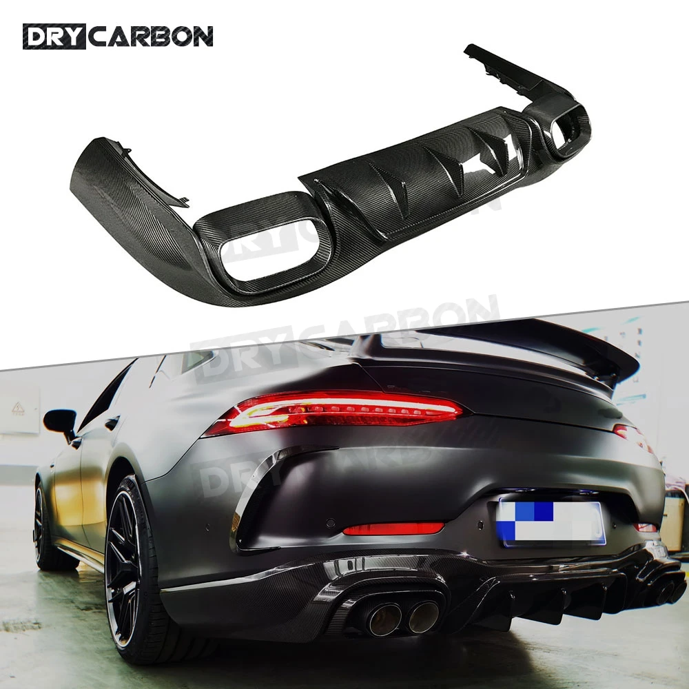 

For Mercedes Benz AMG GT43 GT50 GT53 2019 - 2023 Rear Lip Diffuser Spoiler Dry Carbon Fiber Bumper Cover Guard FRP Lip