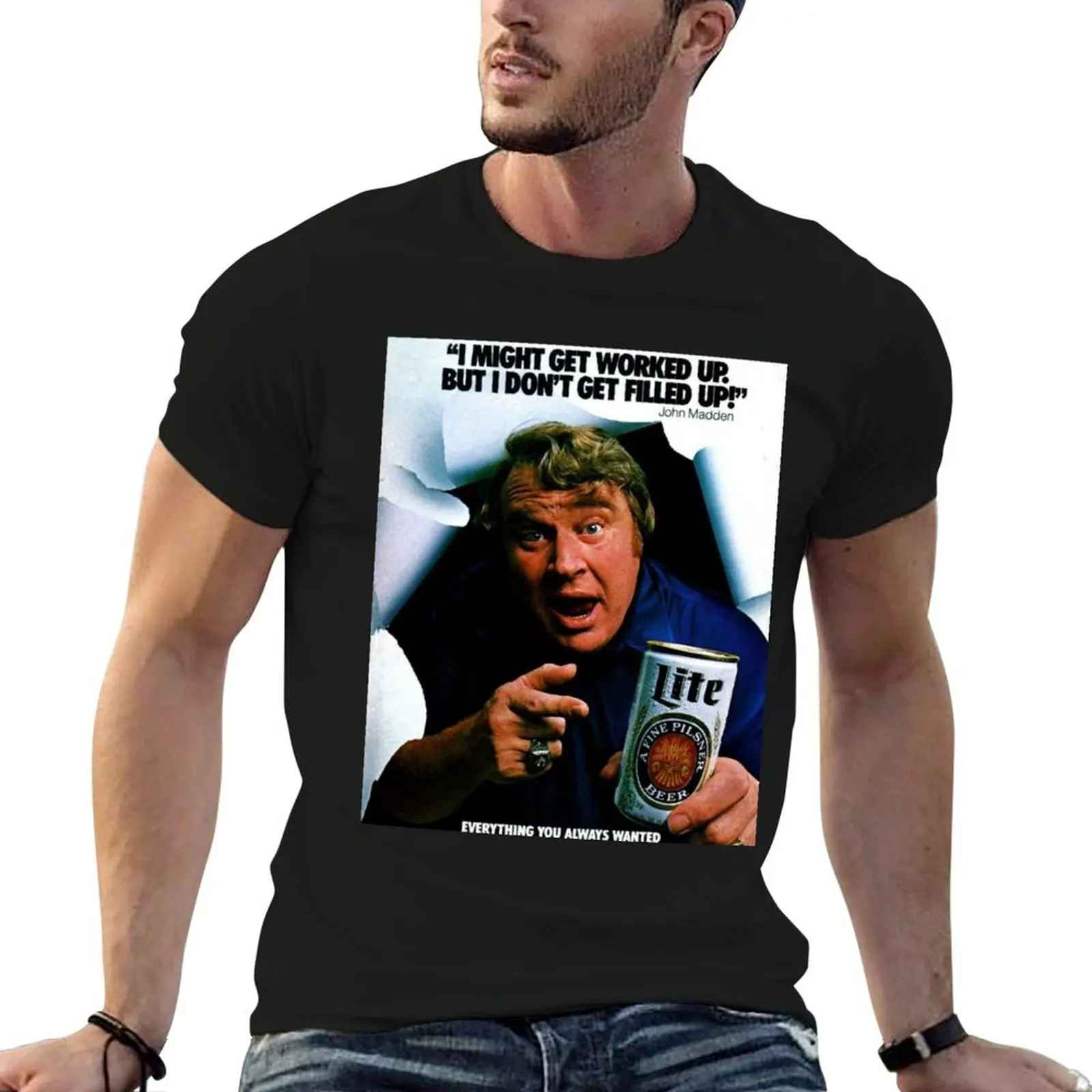 john madden T-Shirt Light Athletic Short Sleeve Tee Shirt