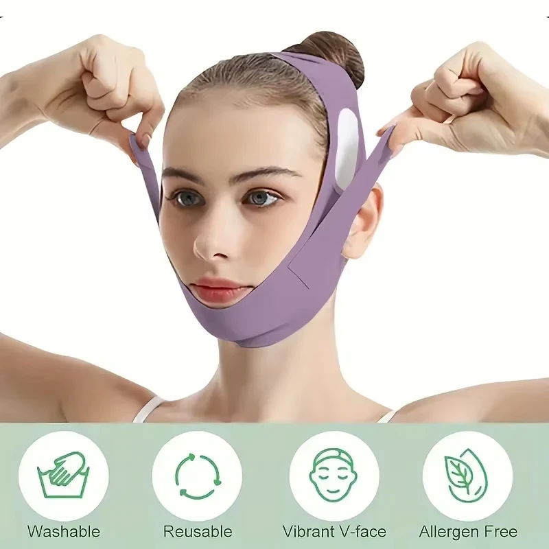 Graphene Fiber Overnight Face Lift Band Washable Reusable Double Chin Reducer Jawline Definer Beauty Strap 5 Sizes