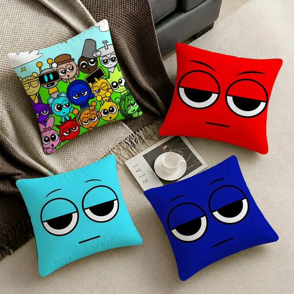 Game Incredibox Sprunki Dopamine Cushion Cover  Throw Pillow Soft Short Plush Cozy Durable Colorfast Sofa Bedroom HomeDecor Gift