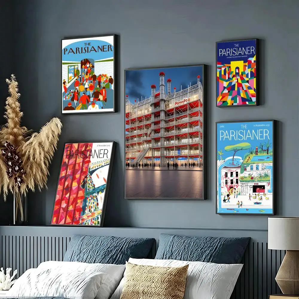 art Centre Pompidou Poster Wall Posters Self-Adhesive Wall Stickers Home Decoration for Bedroom Living Room