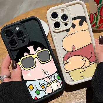 C-Crayon S-ShinChan Cartoon pro Apple iPhone 17 17Air 16 16E 15 14 13 12 Mini 11 Pro Max Oční žebřík Pouzdro na telefon Funda Cover Capa 6 nejlepší prodej Pouzdro na iPhone s pastelkou Shin Chan - №5