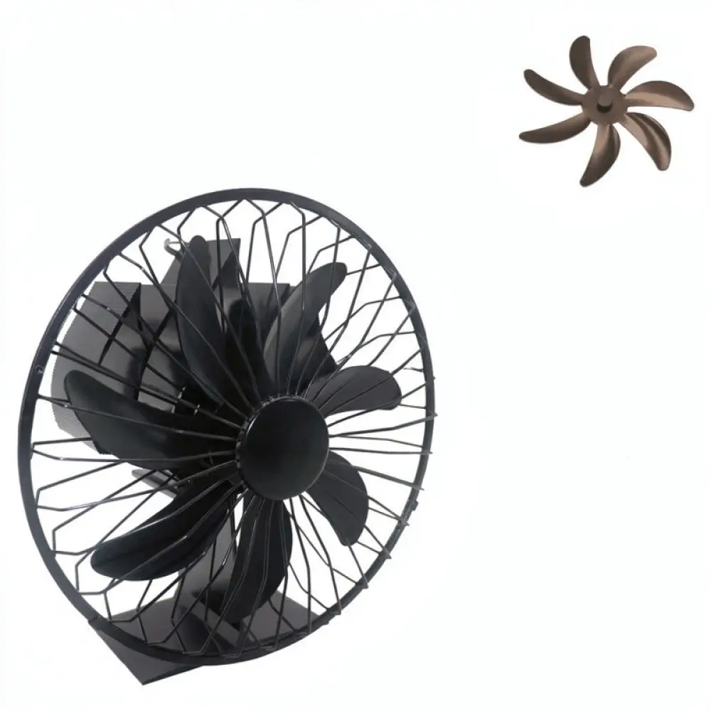 Eco Friendly Thermal Powered 7 Blade Fireplace Fan Stove Blower Air Circulation System For Wood Log Burner Heaters