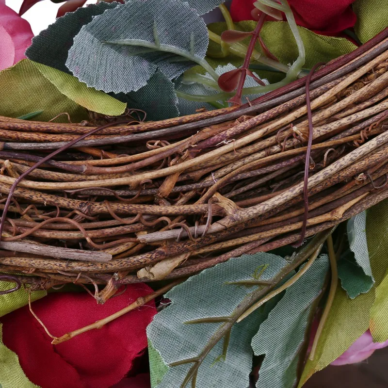 Casamento lei 16 polegadas peônia grinalda flor artificial porta grinalda com primavera grinalda para