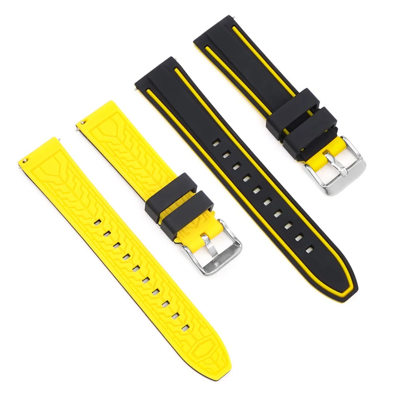 Premium Silikon Uhr Band Quick Release Gummi Armband 20mm 22mm 24mm für smart Uhr Strap Uhr ersatz Armband – Detail 3