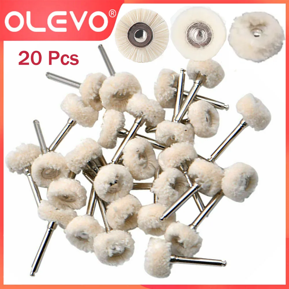 

OLEVO 20 Pcs Dental Polishing Brush Buffing Wheel RA 2.35mm For Low Speed Handpiece Dentistry Teeth Polisher Tools Dentista