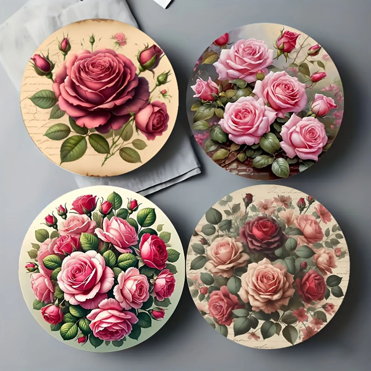 4-Piece Set - Wooden Table Mat, Non-Slip and Heat Resistant, Table Protection, Dining Table Decor, Restaurant Gift