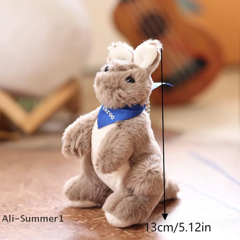 【E】Cute Cartoon Kangaroo Plush Keychain Stuffed Animal Doll Keyring Lovely Bag Pendant Backpack Hanging Decoration Gifts