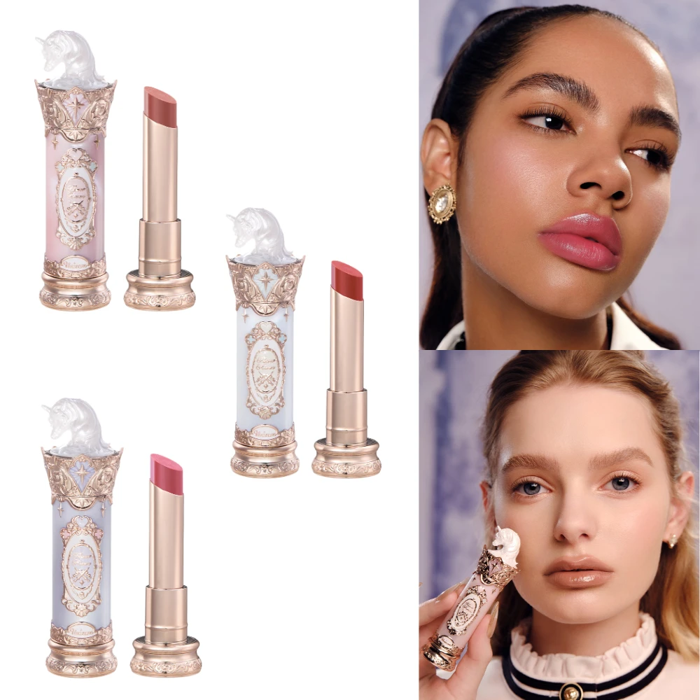 Flower Knows Knight Unicorn Glazed Lipstick: Hochpigmentierter, langanhaltender, nicht klebender Lipgloss für Make-up-Enthusiasten
