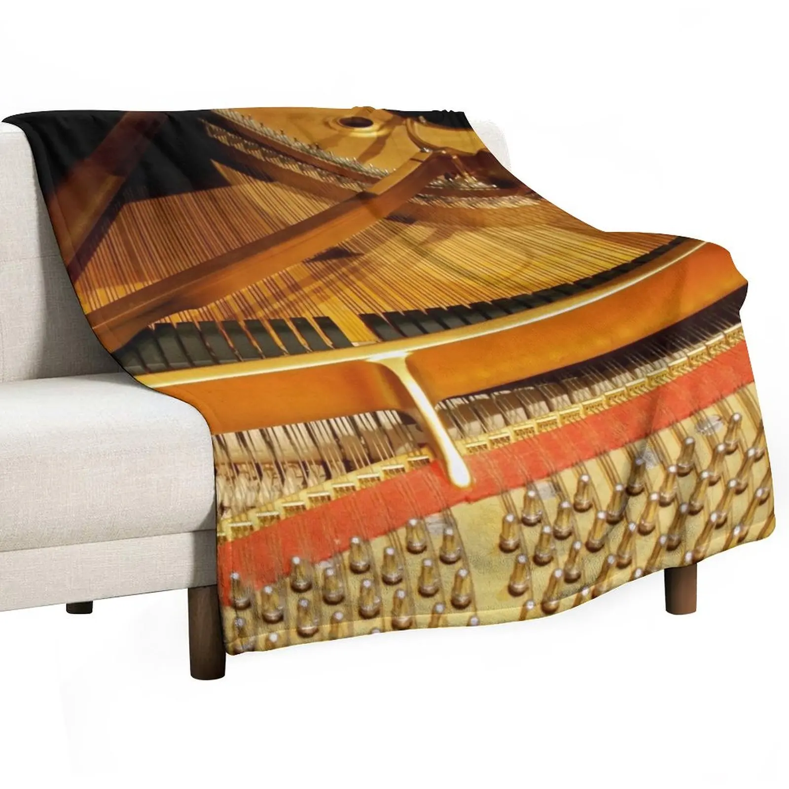 Inside a Steinway Concert Grand Piano Throw Blanket Soft Plush Plaid Soft Beds cosplay anime Picnic Warm Thins Blankets