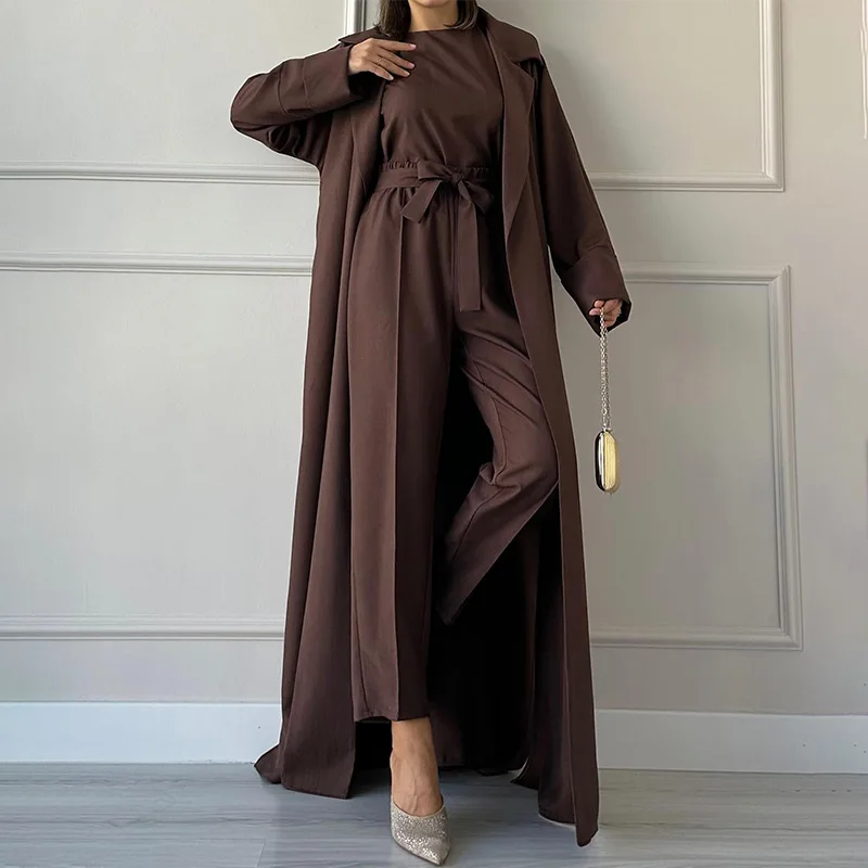 

2024 women's clothing new temperament slim lace-up waist solid color suit