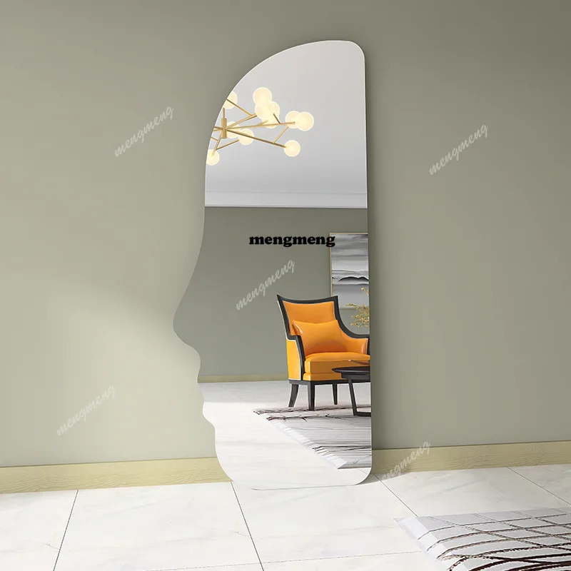 

Household full-length mirror wall-mounted fitting special-shaped full-length mirror wall-mounted irregular floor mirror