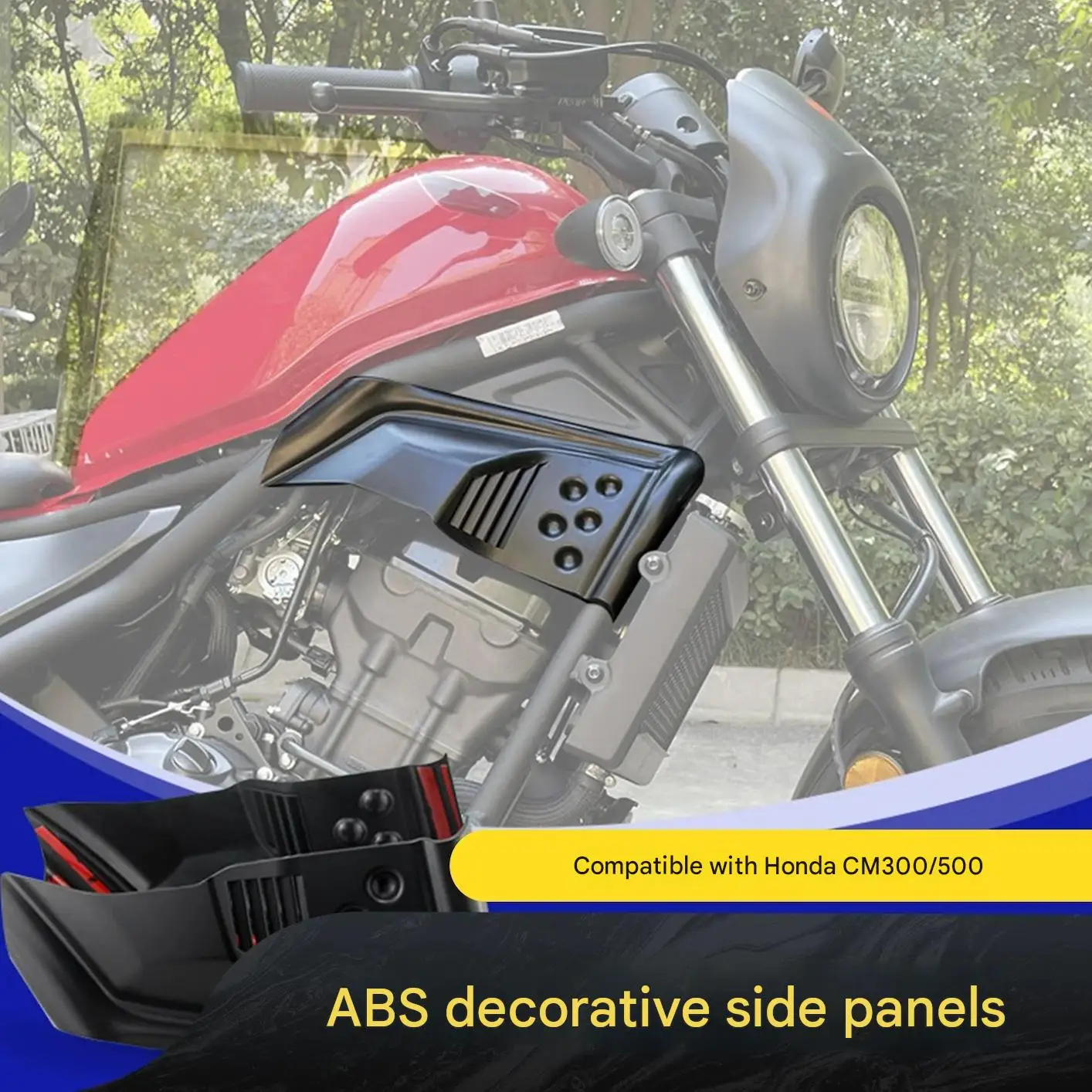 For Honda Rebel CM300 CM500 Engine Side Panel ABS Thickened Decorative Housing Original Vehicle Clip Fixing Protective Cover