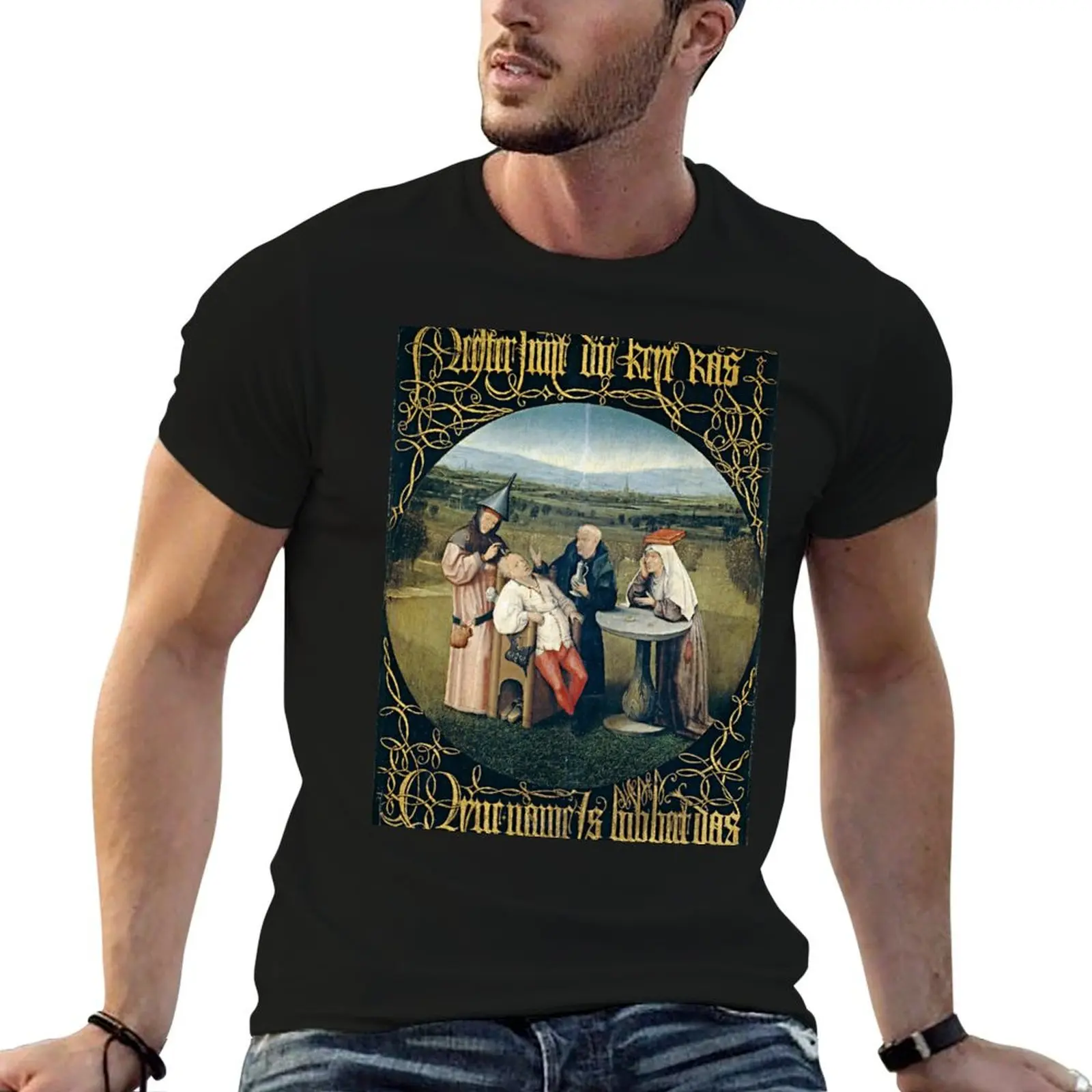 

HD. Cutting the Stone, by Hieronymus Bosch. HIGH DEFINITION T-Shirt man t shirt designer t shirts for man graphic funny T-Shirt