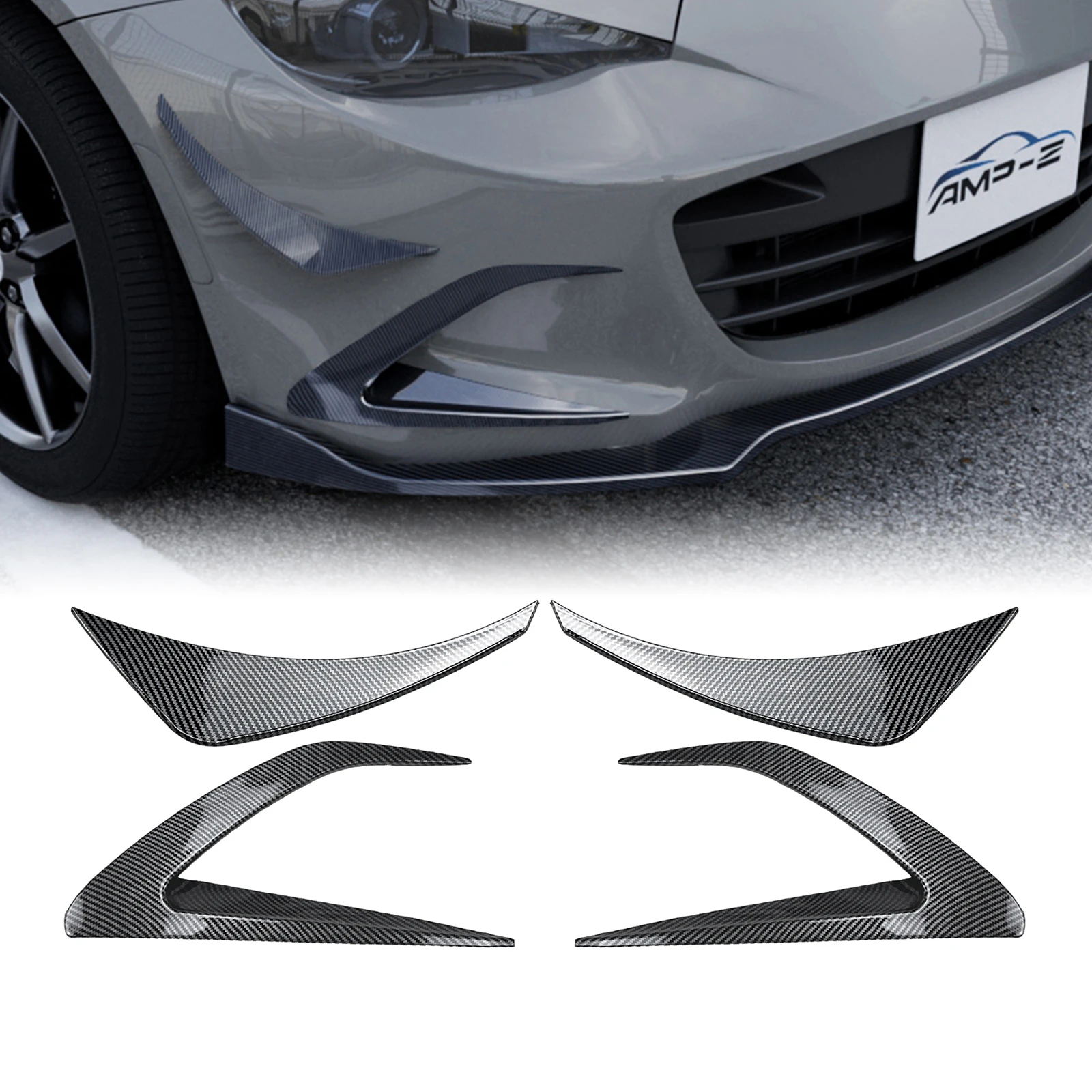 Front Bumper Side Air Vent Trims For Mazda MX-5 MX5 ND Miata 2016-2025 Fog Light Cover Intake Frame Canards Spoiler Splitter Kit