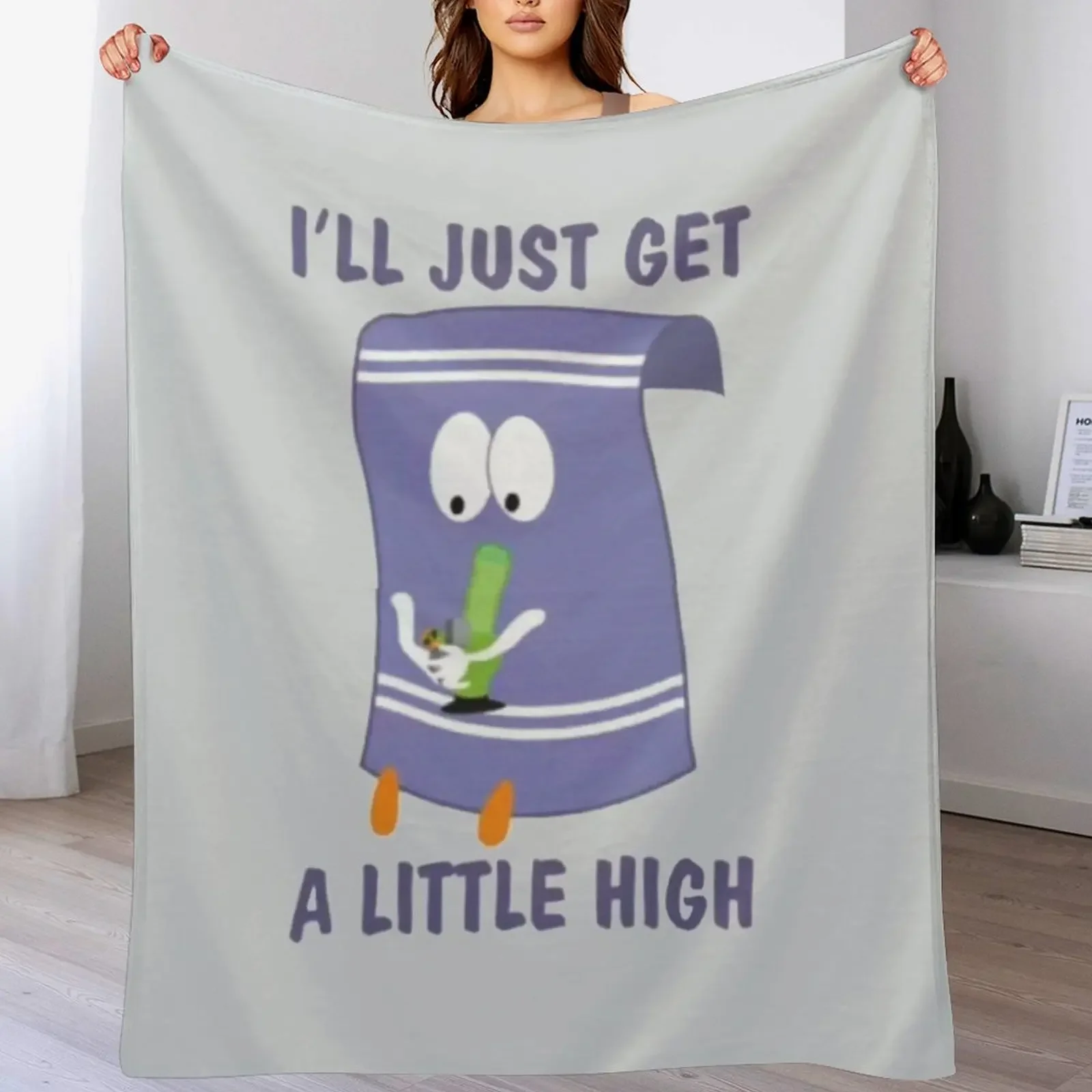 

I'll Just Get A Little High Throw Blanket Soft Beds Bed covers Soft Plaid Bed Blankets