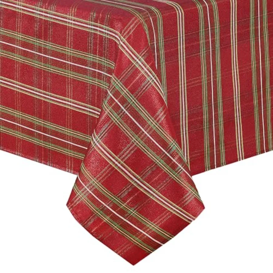 

Скатерть Home Fashions из праздничной ткани в блестящую клетку, красная