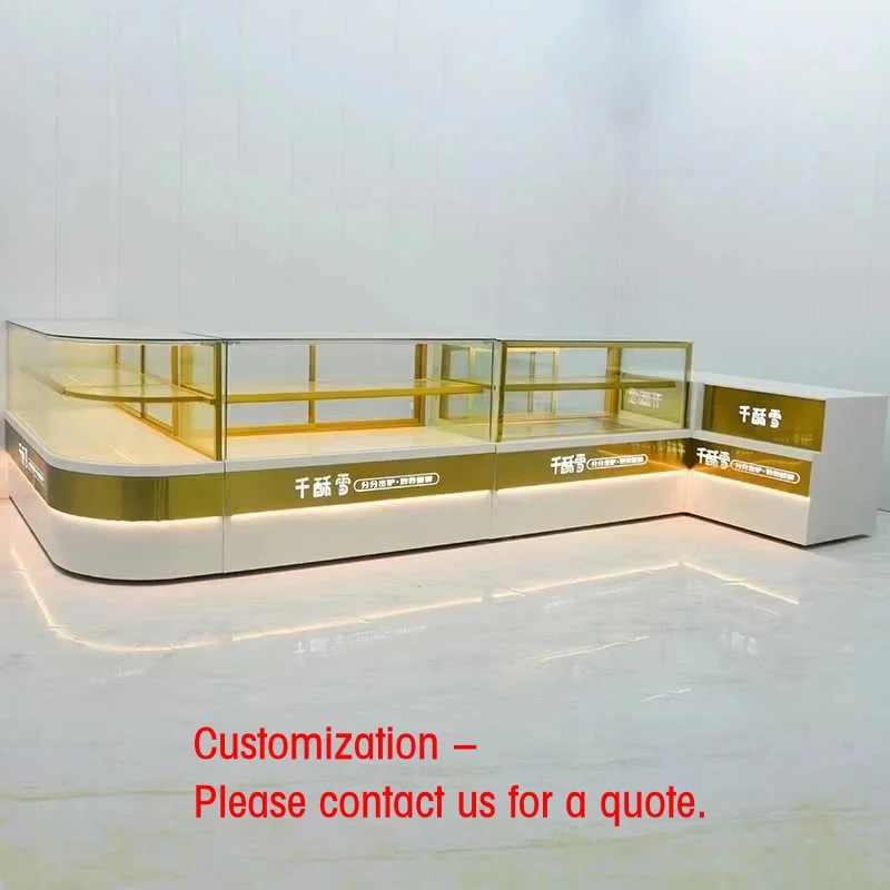custom.Commercial Bakery Display with LED Lighting Tempered Glass Sliding & Durable Design Retail Us