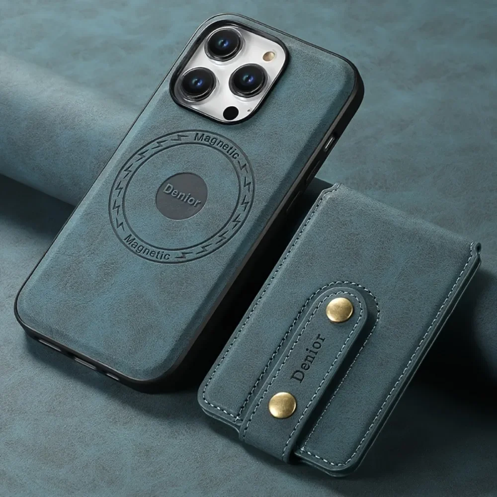 

2-in-1 Detachable Wallet PU Leather Cover for iPhone 15 14 13 12 Pro Max Plus For Magsafe Magnetic Card Slot Holder Phone Case