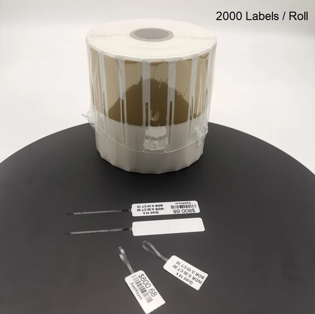 

Transparent Rat-tail Jewelry Labels 3.5″ x 0.4375″ Optical Frame & Jewelry Tags Printing Paper for Thermal Transfer Printers