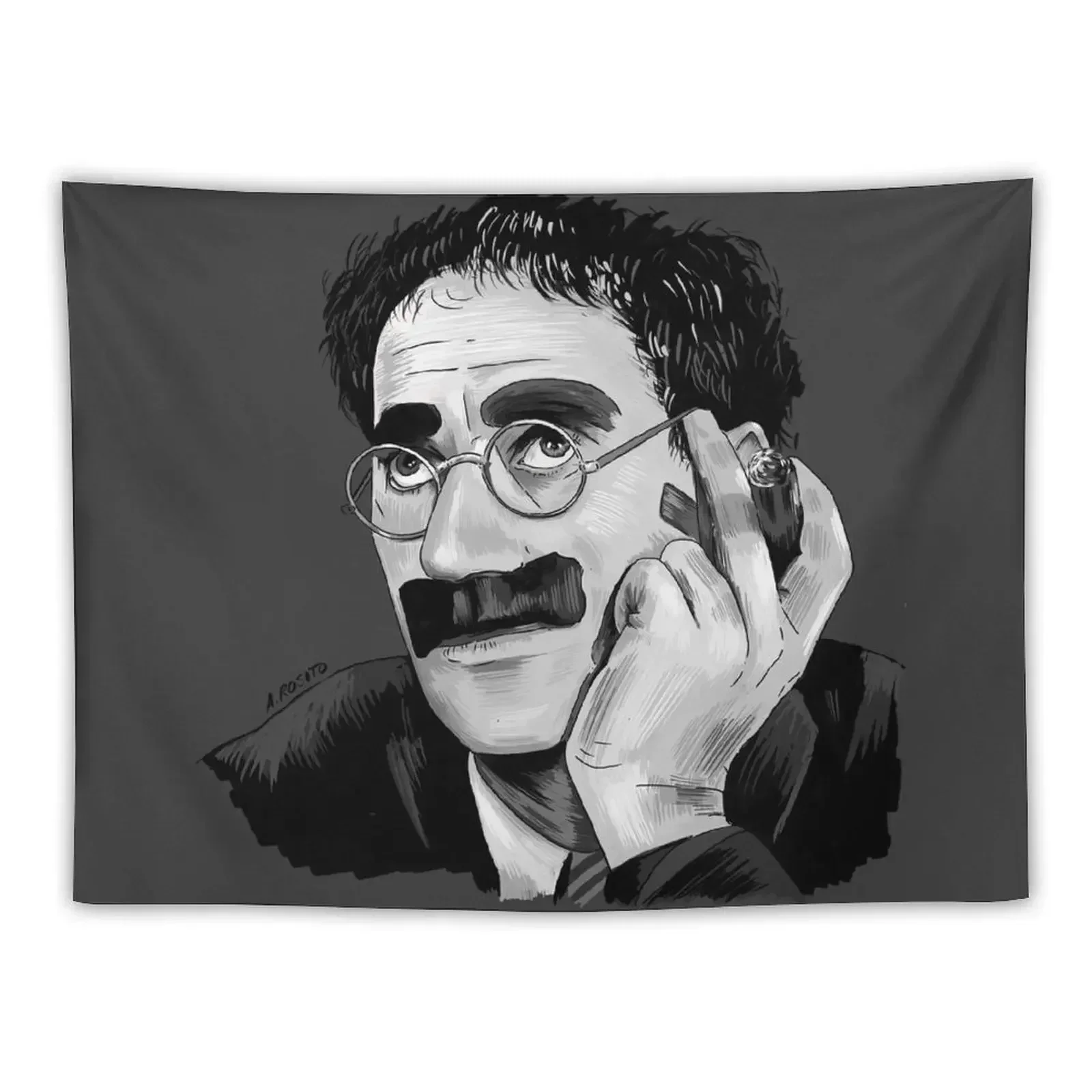 

Groucho Marx Portrait Illustration by Burro Tapestry Outdoor Decor Bedroom Decor Wall Hangings Decoration Tapestry