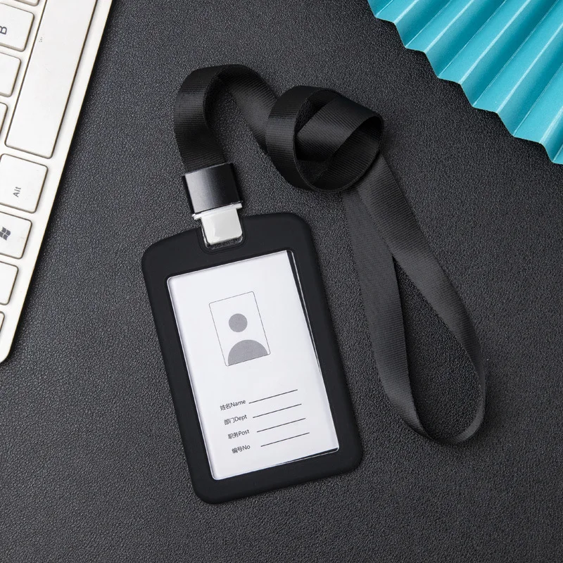 Silicone Work Card Hanging Work Card Holder ID Sleeve Chest Card Customized Work Card Factory Card School Card Hanging Rope