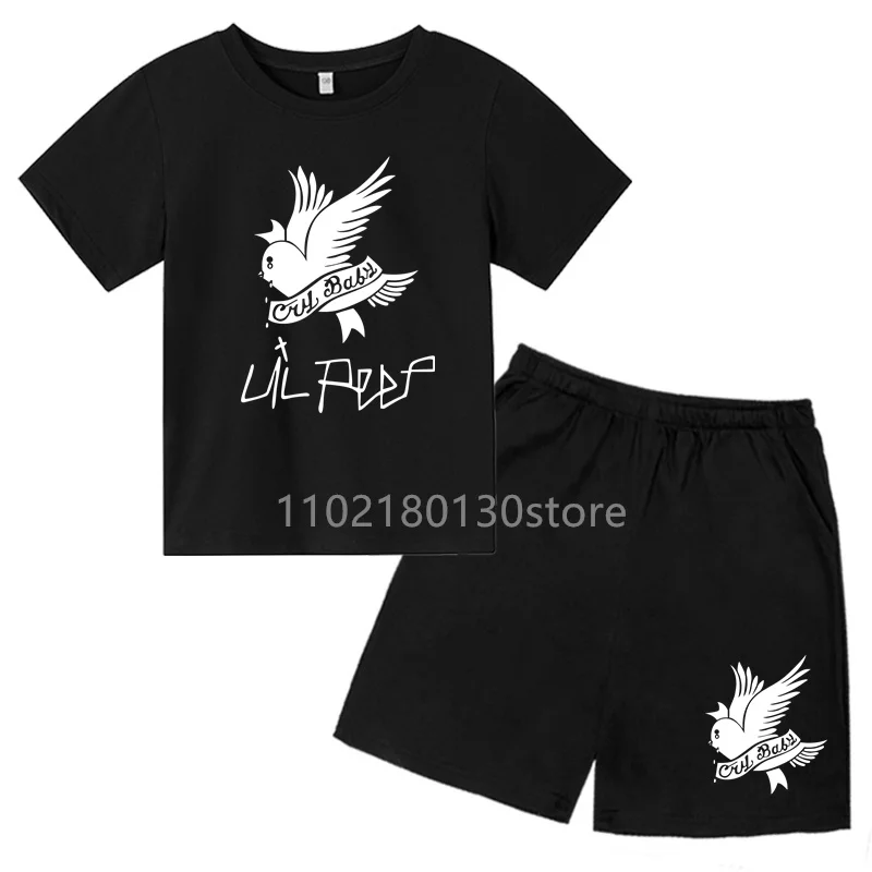 

Children's Summer 3-12Y T-shirt for Boys/Girls Top+Shorts 2P Stumbling Walking Fan Gift O-Neck Clothing Sports Trend Casual Set