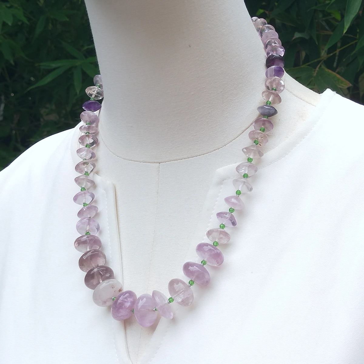 Lii Ji Real Stone Amethyst Crystal Necklace 56cm Stock Sale Women Jewelry Gift